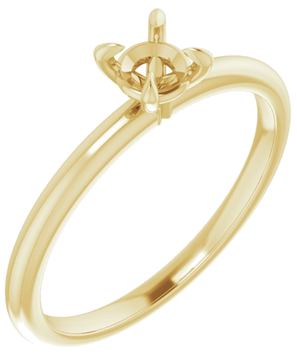 14K Yellow  4.4 mm Round Solitaire Engagement Ring Mounting (1)