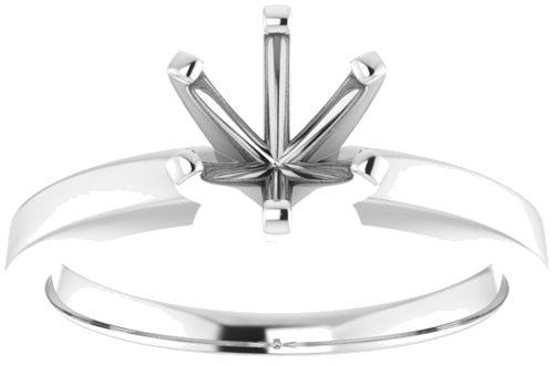 14K White 6.5 mm Round Solitaire Engagement Ring Mounting (3)