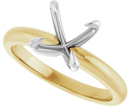 Sužadėtuvių Žiedas „Solitaire“ 585 Baltojo Ir Geltonojo Aukso Round 8mm (5)