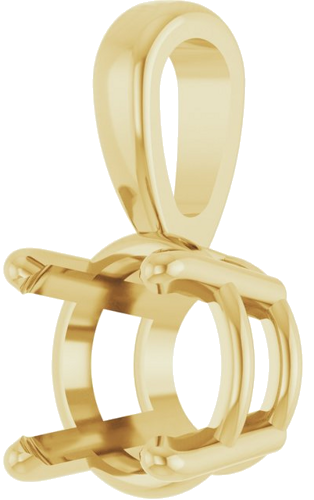 18K Yellow 6.5 mm Round 4-Prong Pendant Mounting (2)
