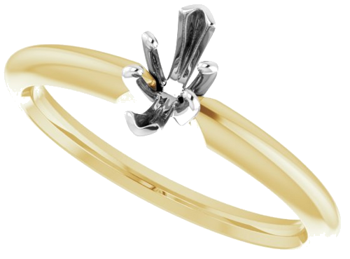14K Yellow   White 7x3 mm Marquise Solitaire Engagement Ring Mounting (5)