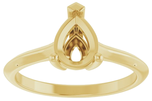 14K Yellow 8x6 mm Pear V-Prong Engagement Ring Mounting (3)