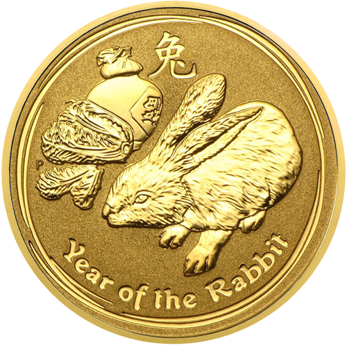 1/10 oz Truša gads 2011 (LUNAR II) Austrālijas zelta monēta (1)