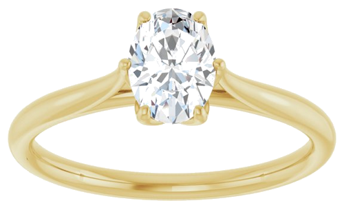 Sužadėtuvių Žiedas „Solitaire“ 585 Geltonojo Aukso Oval 7mm x 5mm (8)