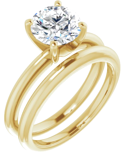 14K Yellow  7.4 mm Round Solitaire Engagement Ring Mounting (6)