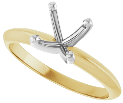 Sužadėtuvių Žiedas „Light Solitaire“ 585 Baltojo Ir Geltonojo Aukso Round 6.6mm x 7.2mm (5)