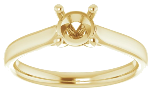 14K Yellow 5.5 mm Round Engagement Ring Mounting (3)