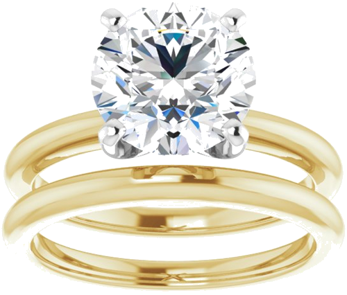 14K Yellow   White  8.8 mm Round Solitaire Engagement Ring Mounting (8)