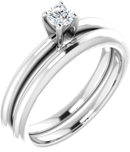 10K White  3.5 mm Round Solitaire Engagement Ring Mounting (6)