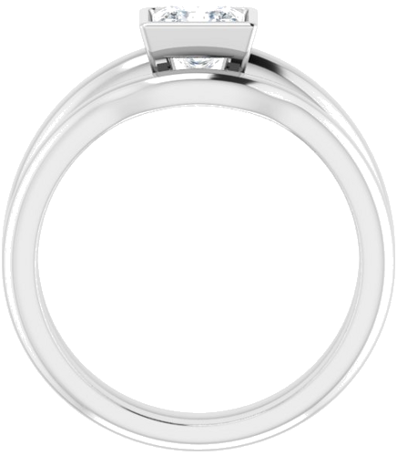 Sužadėtuvių Žiedas „Bezel-Set Solitaire“ 585 Baltojo Aukso Square 5mm (7)