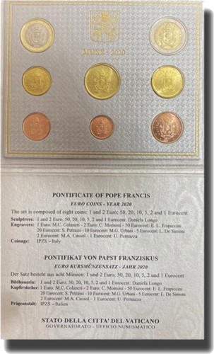 2020 Vatikanas BU Euro monetų rinkinys (4)