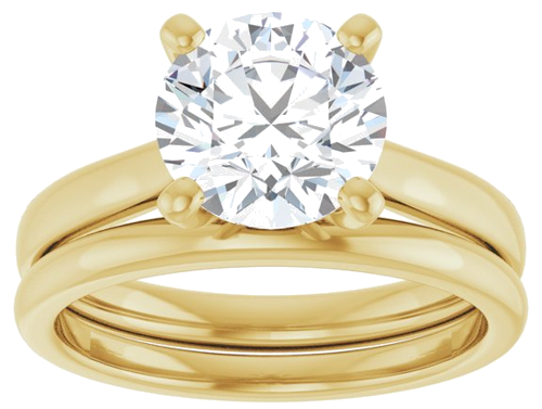 Sužadėtuvių Žiedas „Solitaire“ 585 Geltonojo Aukso Round 8.2mm (8)