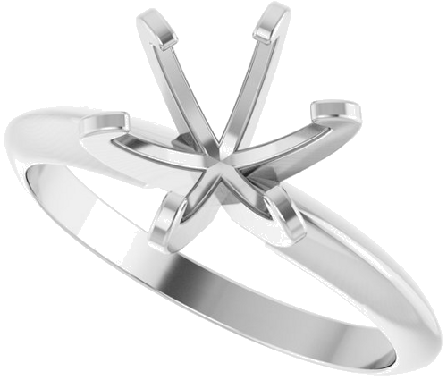 14K White 7.4 mm Round Engagement Ring Mounting (5)