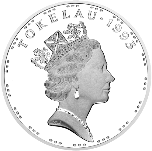 1993 Emoia adspersa Tokelau 5 Tala Silver Coin (2)