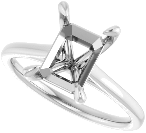 Sužadėtuvių Žiedas „Solitaire“ 950 Platinos Emerald 9mm x 7mm (5)