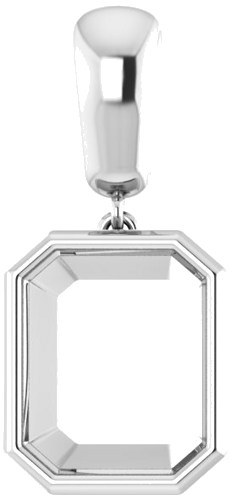 14K White  11x9 mm Emerald Pendant Mounting (1)