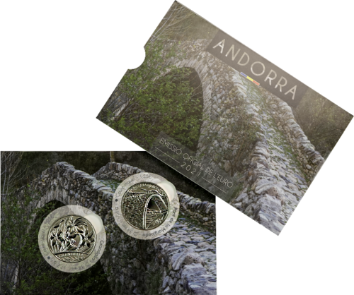 2021 Andora Marginedos tiltas ir Poetinis Narcizas 1,25 euro monetos (2)