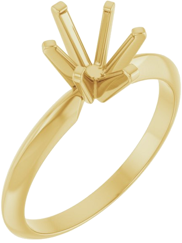 14K Yellow 8x6 mm Oval 6-Prong Solitaire Engagement Ring Mounting (1)