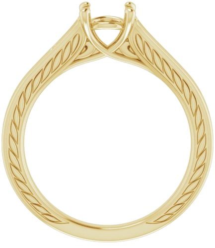 14K Yellow  6 mm Round Solitaire Engagement Ring Mounting (2)