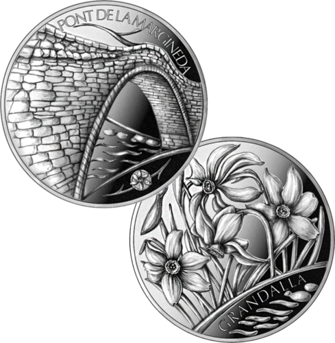 2021 Andora Marginedos tiltas ir Poetinis Narcizas 1,25 euro monetos (1)