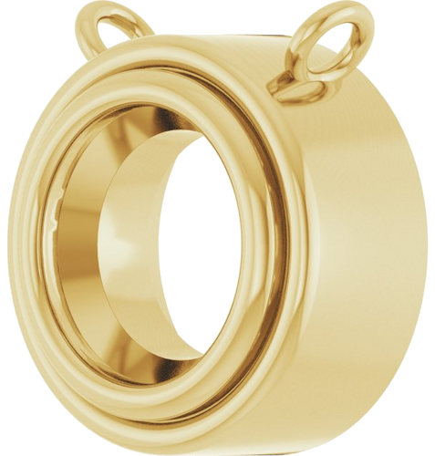 14K Yellow 6 mm Round Bezel Set Necklace Center (2)