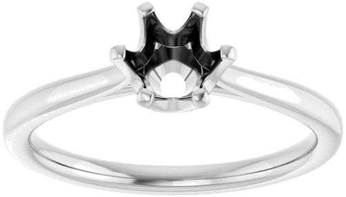 14K White 5.8 mm Round Engagement Ring Mounting (3)