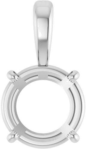 14K White 8.5 mm Round 4-Prong Pendant Mounting (1)