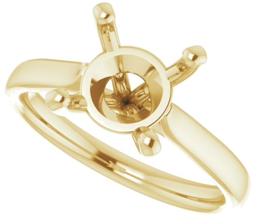 14K Yellow 8.8 mm Round Engagement Ring Mounting (5)