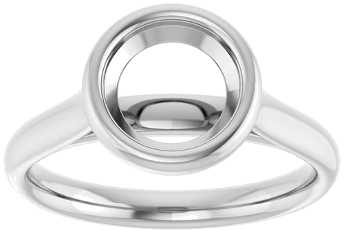 14K White  7.4 mm Round Solitaire Engagement Ring Mounting (3)