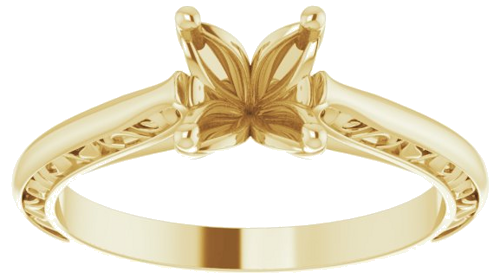 14K Yellow 6.5 mm Round Solitaire Engagement Ring Mounting (3)