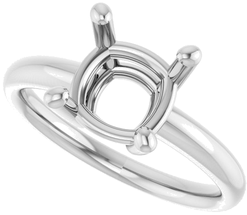 Sužadėtuvių Žiedas „Solitaire“ 14k white gold Cushion 8mm (5)