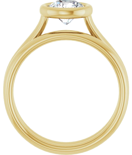 Sužadėtuvių Žiedas „Bezel-Set Solitaire“ 585 Geltonojo Aukso Round 6.5mm (7)