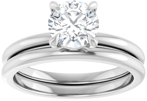 14K White 6.5 mm Round Solitaire Engagement Ring Mounting (8)