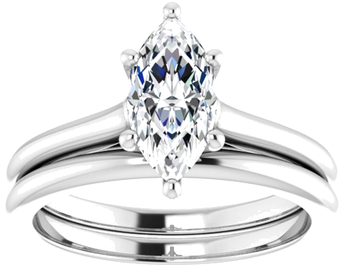 Sužadėtuvių Žiedas „Solitaire“ 585 Baltojo Aukso Marquise 10mm x 5mm (8)