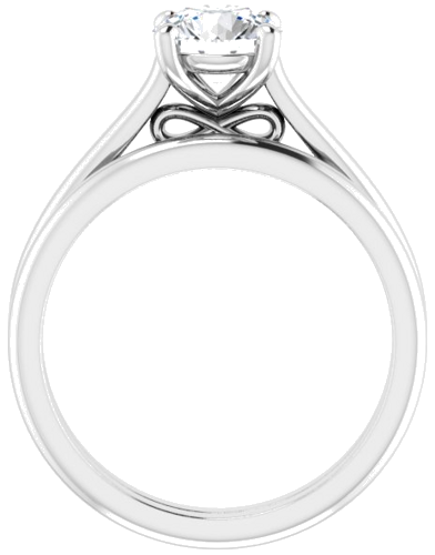 14K White  6.5 mm Round Solitaire Engagement Ring Mounting (7)