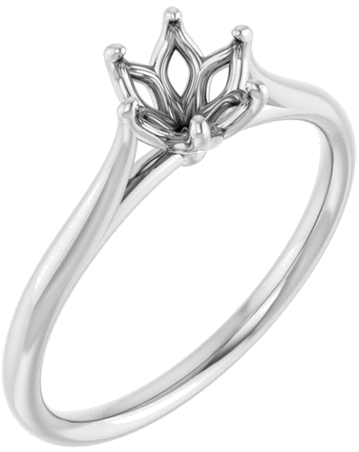 14K White 5.8 mm Round Engagement Ring Mounting (1)