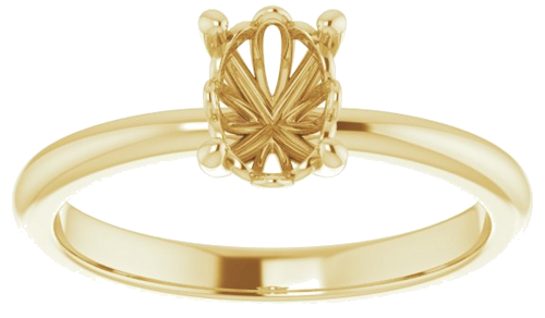 Sužadėtuvių Žiedas „Solitaire“ 585 Geltonojo Aukso Oval 7mm x 5mm (3)