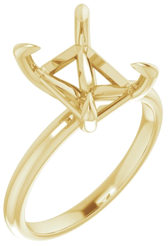 Sužadėtuvių Žiedas „Solitaire“ 417 Geltonojo Aukso Emerald 10mm x 8mm (1)