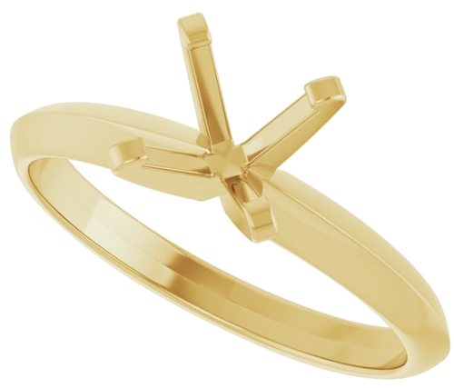 14K Yellow 6.5 mm Round Solitaire Engagement Ring Mounting (5)