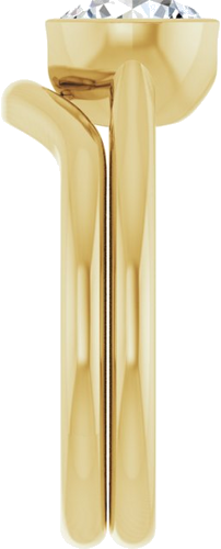 Sužadėtuvių Žiedas „Half Bezel Solitaire“ 585 Geltonojo Aukso Round 7.4mm (9)