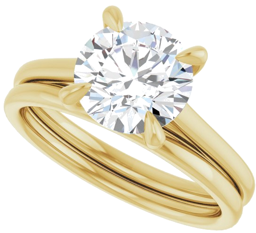 14K Yellow  8 mm Round Solitaire Engagement Ring Mounting (10)