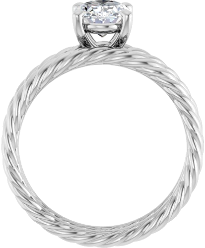 Sužadėtuvių Žiedas „Solitaire“ 585 Baltojo Aukso Oval 8mm x 6mm (7)