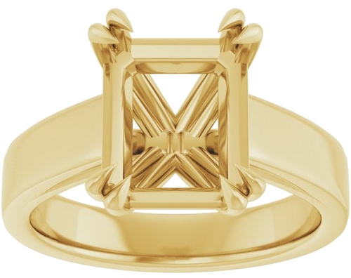 Sužadėtuvių Žiedas „Solitaire“ 585 Geltonojo Aukso Emerald 10mm x 8mm (3)