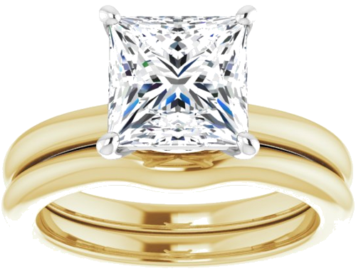 Sužadėtuvių Žiedas „Solitaire“ 585 Baltojo Ir Geltonojo Aukso Square 7.5mm (8)