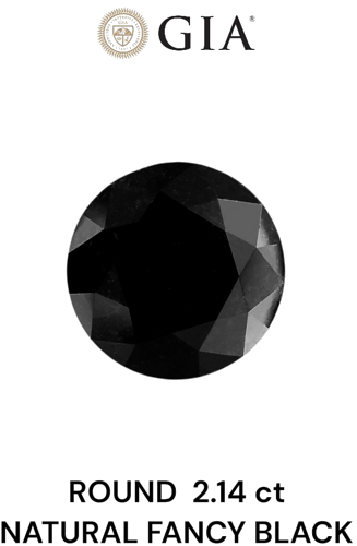2.14 carat Fancy Black-VVS2 Excellent cut Natūralus Round Deimantas (1)