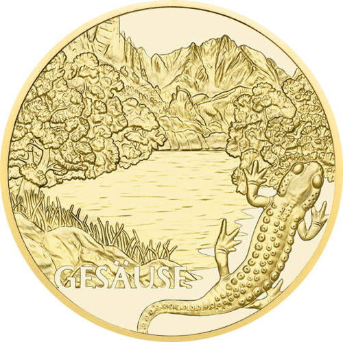 2022 Alpine Treasures (Wild Waters) Austrija 50 eurų 1/4 oz auksinė proof moneta (1)