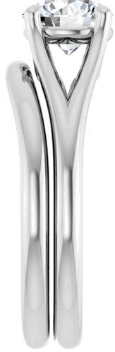 Sužadėtuvių Žiedas „Solitaire“ 585 Baltojo Aukso Round 6.5mm (9)