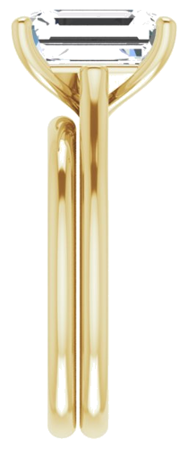 Sužadėtuvių Žiedas „Solitaire“ 585 Geltonojo Aukso Emerald 10mm x 8mm (9)