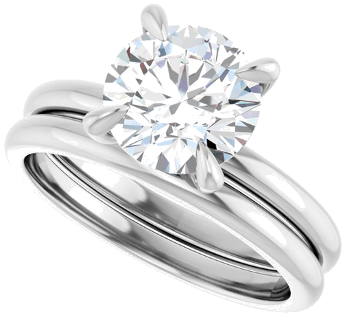 Platinum  8 mm Round Solitaire Engagement Ring Mounting (10)