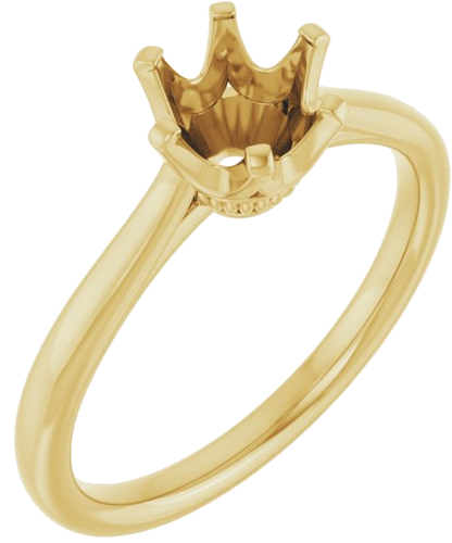 14K Yellow 6.5 mm Round Engagement Ring Mounting (1)